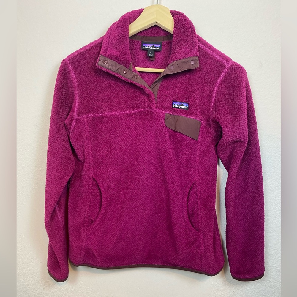 Patagonia Women’s Med Pullover Re-tool Snap-T Polartec Thermal Pro Magenta